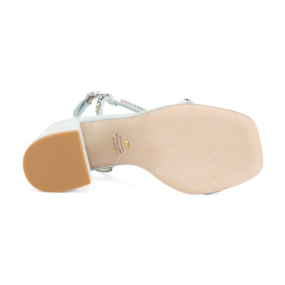 STUART WEITZMAN Made In Spain Soiree Crystal 85 Block Heel Sandals - Picture 3 of 3